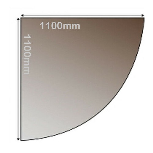 Glass hearth corner quadrant - glass,