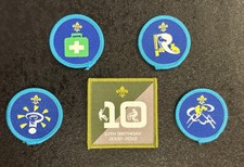 5 Assorted discontinued Explorer Scout Badges ideal for camp blanket/collection