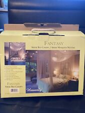 FANTASY 4-Poster Panel Sheer Mosquito Bed Canopy Adjusts  King Romantic Poly net