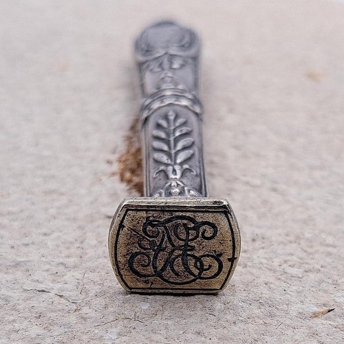 Antique silver engraved - antique, wax