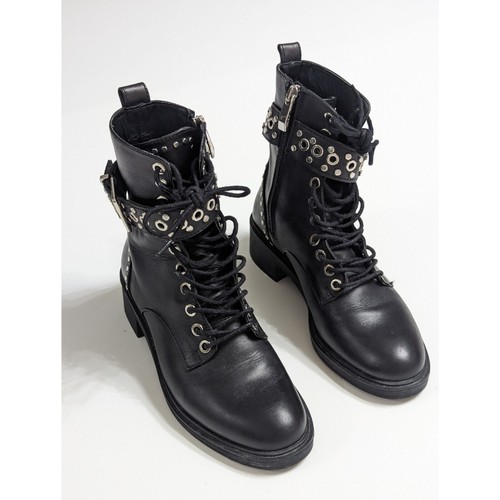 Zara black leather studded - leather,