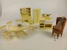 Dollhouse Kitchen Dining Furniture 1:12 Set Lot With Megan's Miniature's Cake