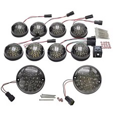 10PC For Land Rover Defender 90 110 Light DELUXE SMOKED LED Upgrade Kit Lamp