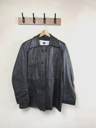 Vintage leather jacket blazer - leather,