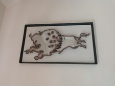 Large Mid Century Metal Raging