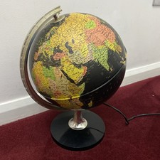 Vintage Nova Rico Black World globe  Rotating Illuminated rotating working Ex+