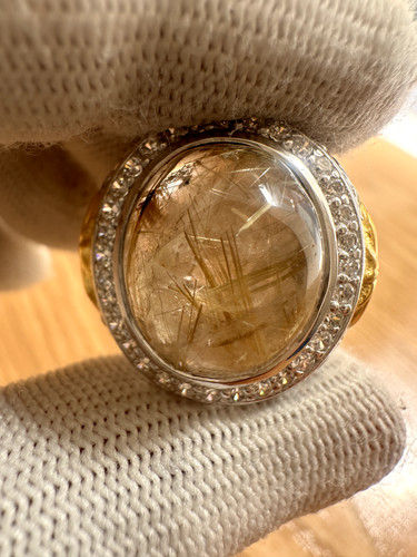 Golden rutile quartz - quartz, men