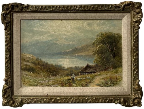 Antique landscape oil painting - antique,