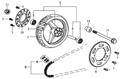Sfm sachs rear wheel - sachs,