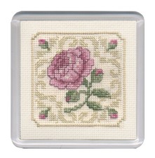 Damask Rose Coaster Cross