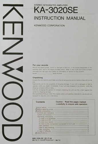 Kenwood 3020se integrated - ka-3020se,