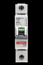 SECTOR 32 AMP CURVE B 6kA MCB CIRCUIT BREAKER SERIES E SE32B 648117