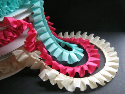 Satin box pleat trim ribbon - satin,