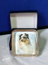Shetland Sheep Dog ( Sheltie, Collie )-  Square Glass Paperweight