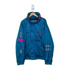 Vintage Tyrolia by Head Colour Block Ski Jacket Blue Retro 80’s Teal Mens XL