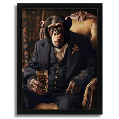 Gangster chimp art - gangster, print