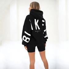 Women Blakely Print Hoodie Hooded Sweatshirt Pullover LooseSports Long Sleeve HU