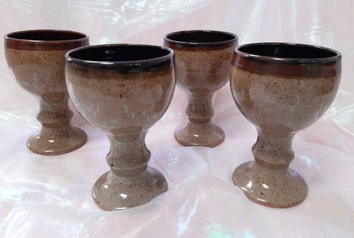 13cm pottery goblets - 4,