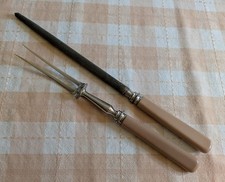 Vintage Carving Fork & Sharpener FBH Guard Exct Condition
