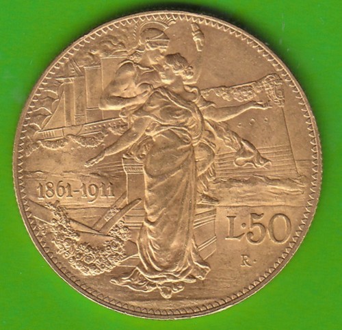 Gold italy lire coin 1911 - gold,