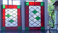 Vintage Stained Glass Leaded Windows A Beautiful Large Pair