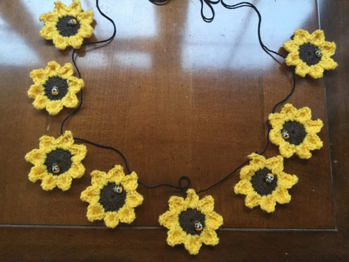 Handmade crocheted sunflowers - handmade,