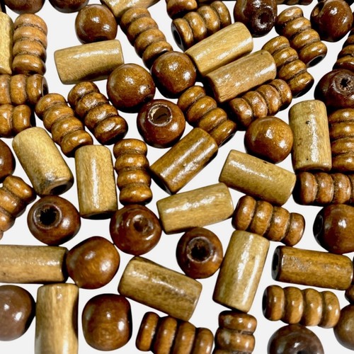 100pcs wood beads tubular - 100pcs,