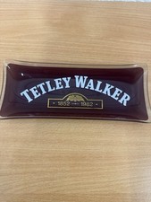 VINTAGE GLASS TETLEY WALKER TABLE TOP TRINKET ASHTRAY OR PEN TRAY Or Tea Bag Dis