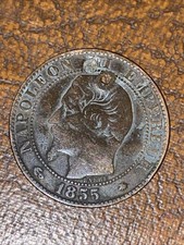 1855 Bronze Cinq Centimes