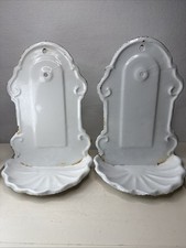(2) Vintage White Enamel Metal