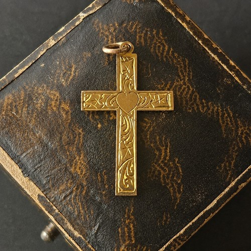 Antique 9ct gold cross - 9ct, pendant