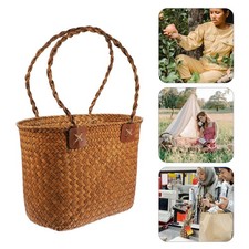  Picnic Hamper Woven Baskets with Handles Tray Fruit Storage Container