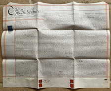 1855 Handwritten Parchment Document for Land Sale Aston Birmingham with seals