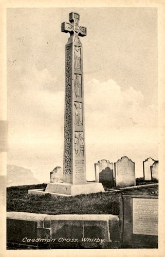 Caedmon cross whitby postcard - cross,,