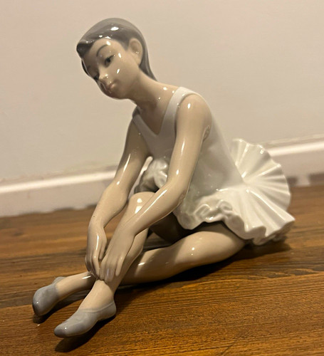 Porcelain seated ballerina - porcelain,