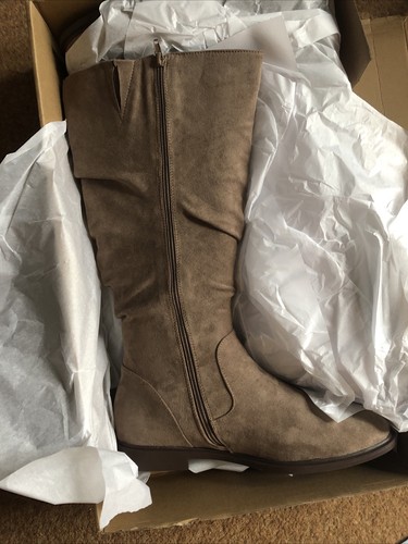 Pebble knee high taupe - high, ruched