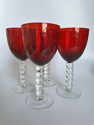 Vintage ruby red water goblets - ruby,