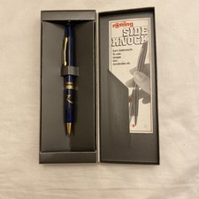 Vintage rOtring Side Knock Blue Marble Ballpoint Pen 