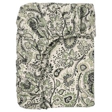 Ikea RODGERSIA Fitted sheet, green/white, Double