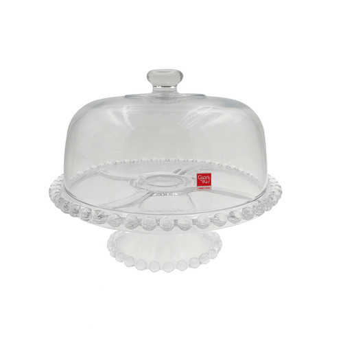 Pasabahce glass footed cake - glass,