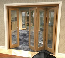 Oak internal bifold doors - oak,
