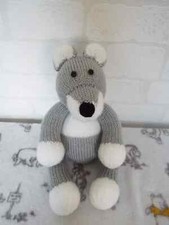 Hand Knitted Grey & White Wolf