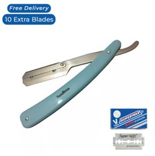 BARBER SALON STRAIGHT CUT THROAT SHAVING RAZOR RASOIRS RASOI NAVALHA SKY BLUE