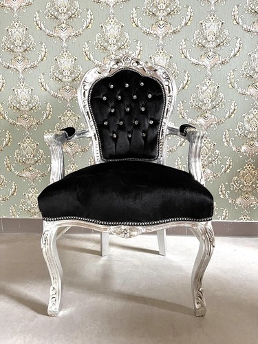 Silver armchair french louis - silver,