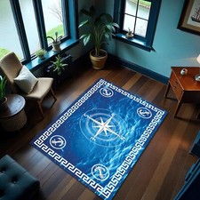 Sailor Anchor Rug Compass