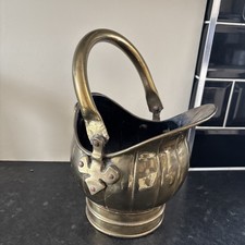 Vintage Brass Coal Scuttle