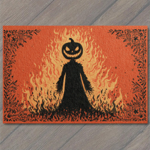 Art print scary pumpkin head - pumpkin,