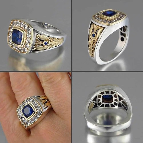 Mens stainless steel ring gold - mens,