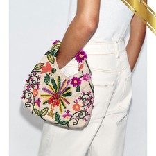 Zara Beaded Printed Bag Floral