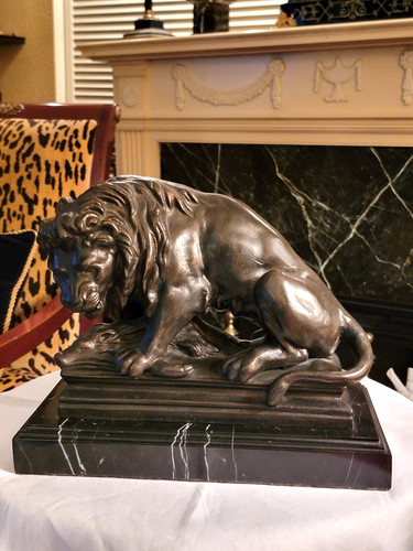 Wonderful bronze lion boar - lion, &